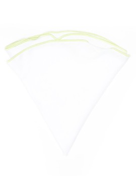 White Linen/Pale Green Trim Linen Pocket Circle  